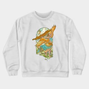 Angel of Summer Mucha Inspired Art Nouveau Angels of the Seasons Series Crewneck Sweatshirt